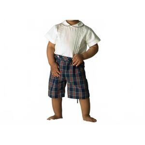 NEW RACHEL RILEY tartan shirt and short set in white navy